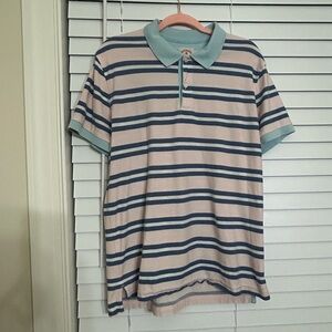 Brooks Brothers Red Fleece Men's Short Sleeve Pink Striped Cotton Polo Shirt